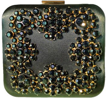 Diamanten Bloem Kristal Clutch Avondtasje Gouden Party Purse Vrouwen Wedding Bridal Handtas Pouch Lady Luxe Soiree Pochette Zak zwart