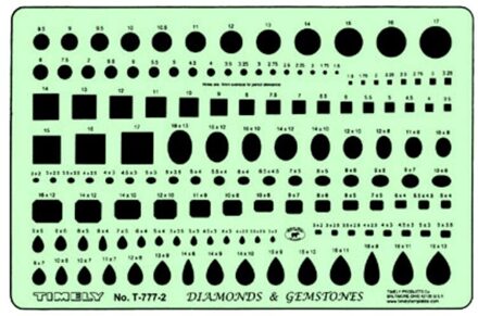 Diamanten Opstellen Template Edelstenen Tekening Sjabloon voor Sieraden Ontwerpers T-777-1 en T-777-2