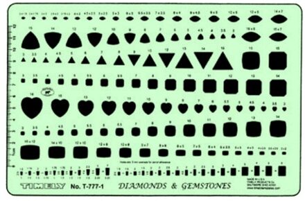 Diamanten Opstellen Template Edelstenen Tekening Sjabloon voor Sieraden Ontwerpers T-777-1 en T-777-2
