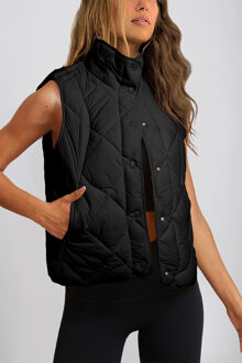Diamantgequiltede Puffer Jacket Zwart