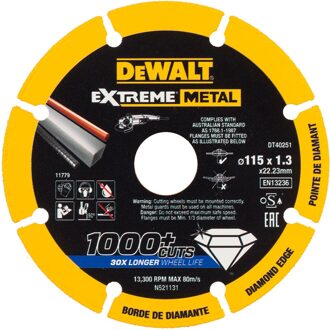 Diamantschijf Extreme Metal Dt40251-qz - Metaal En Rvs - 115x1,3mm