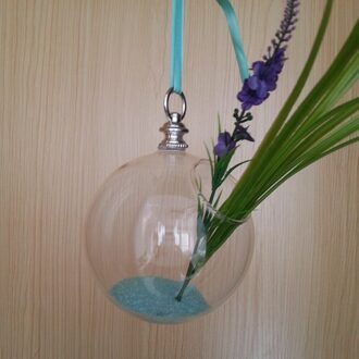 Diameter = 12 Cm Midden Size Transparant Glas Terrarium Met Een Kleine Open Opknoping Glazen Vaas Thuis Bruiloft Decoratieve
