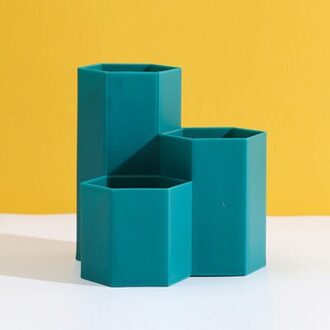 Diamond 3 Rooster Pen Houders Bureau Organizer Make Borstel Opslag Emmer Thuis Kantoor Opslag Desktop Decoratie Accessoires donker-blauw