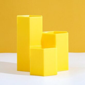 Diamond 3 Rooster Pen Houders Bureau Organizer Make Borstel Opslag Emmer Thuis Kantoor Opslag Desktop Decoratie Accessoires geel