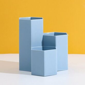 Diamond 3 Rooster Pen Houders Bureau Organizer Make Borstel Opslag Emmer Thuis Kantoor Opslag Desktop Decoratie Accessoires licht-blauw