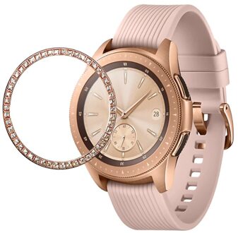 Diamond Bezel Ring Voor Samsung Galaxy Horloge 42Mm Protector Case Cover Sport Adhesive Metalen Bumper Accessoires Galaxy 42 roos wit 1