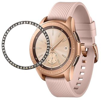 Diamond Bezel Ring Voor Samsung Galaxy Horloge 42Mm Protector Case Cover Sport Adhesive Metalen Bumper Accessoires Galaxy 42 zwart wit 5