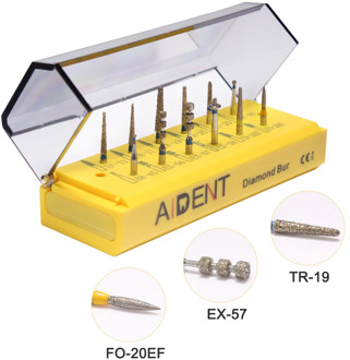Diamond burs kit dental lab tools high speed air turbine handpiece dental burs for oral anterior veneer 12 pcs/pack AI-FGS06
