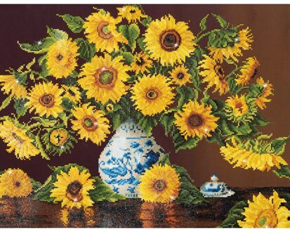 Diamond Dotz ® Painting Zonnebloemen chinavaas (71,12x55,9 cm) - Diamond Painting