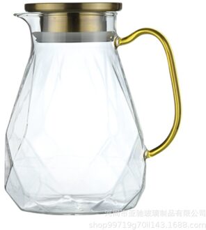 Diamond Koud Water Pot Grote Capaciteit Glas Water Fles Huishouden Hittebestendige Cool White Water Fles Set 1 pot 1600ml