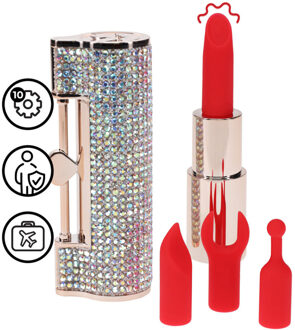 Diamond - Lipstick Vibrator with 4 Attachments - Iridescent