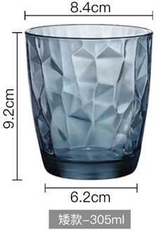 Diamond Loodvrij Glas Water Cup Kleur Huishoudelijke Blootgelegd Glas Thee Cup Whisky Bier Koffie Melk Thee Mok Bar drinkware blauw 305ml