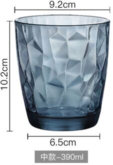Diamond Loodvrij Glas Water Cup Kleur Huishoudelijke Blootgelegd Glas Thee Cup Whisky Bier Koffie Melk Thee Mok Bar drinkware blauw 390ml