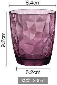 Diamond Loodvrij Glas Water Cup Kleur Huishoudelijke Blootgelegd Glas Thee Cup Whisky Bier Koffie Melk Thee Mok Bar drinkware paars 305ml