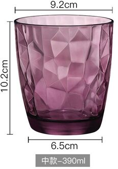 Diamond Loodvrij Glas Water Cup Kleur Huishoudelijke Blootgelegd Glas Thee Cup Whisky Bier Koffie Melk Thee Mok Bar drinkware paars 390ml