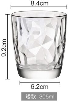 Diamond Loodvrij Glas Water Cup Kleur Huishoudelijke Blootgelegd Glas Thee Cup Whisky Bier Koffie Melk Thee Mok Bar drinkware transparant 305ml