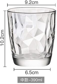 Diamond Loodvrij Glas Water Cup Kleur Huishoudelijke Blootgelegd Glas Thee Cup Whisky Bier Koffie Melk Thee Mok Bar drinkware transparant 390ml