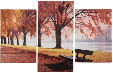 Diamond painting drieluik Landschap bruin