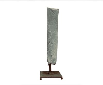 Diamond parasolhoes voor zweefparasol - 250x55x60 cm - met Rits en Trekkoord incl. Stopper en Stok- Zilvergrijze. Grijs