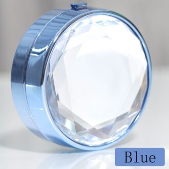 Diamond Patroon Contact Lens Companion Box Beauty Lenzen Doos Contact Lens Case blauw