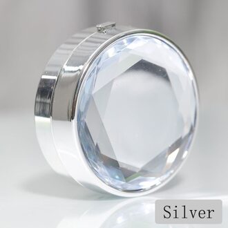 Diamond Patroon Contact Lens Companion Box Beauty Lenzen Doos Contact Lens Case zilver
