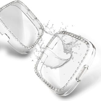 Diamond Pc Case Voor Fitbit Versa 2 Waterdichte Horloge Shell Cover Screen Case Voor Fitbit Versa 2 Horloge Beschermende frame Shell transparant kleur