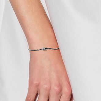 Diamond River Armband Zirkoniumoxiden Zwart Serti Claw Sieraden Zilver 925 - maat