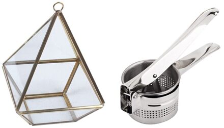 Diamond Shape Box Organizer Geometrie Glas Cosmetische Opbergdoos & Rvs Mini Fruit Citroen Juicer Squeezer