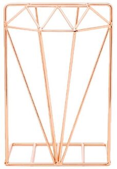Diamond Vormige Metalen Boekensteunen Bureau Organizer Boek Ondersteuning Stand Opslag 20CB roos goud
