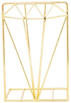 Diamond Vormige Metalen Boekensteunen Bureau Organizer Boek Ondersteuning Stand Opslag goud