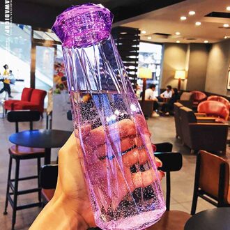 Diamond Water Cup Glas Cup 401-500ml Loodvrij Hittebestendige Draagbare Drinkwater JAN88 Paars