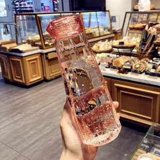 Diamond Water Cup Glas Cup 401-500ml Loodvrij Hittebestendige Draagbare Drinkwater JAN88 Rood