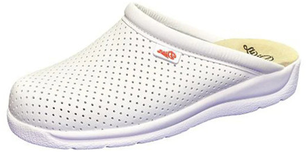 DIAN PISA model, colors white and blue, Clog Work, health and hosteleria, light, antiskid. Manufactured in Spain.