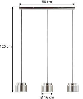 Diano hanglamp, rookgrijs, 3-lamps rookgrijs, chroom