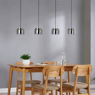 Diano hanglamp, rookgrijs, 4-lamps uitvoering rookgrijs, chroom