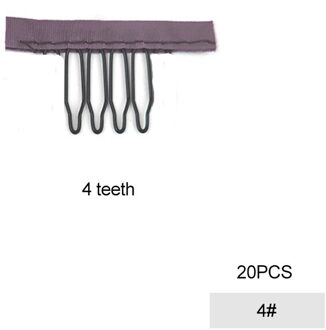 Dianqi 20Pcs 4 Tanden Zwart Clips Voor Hair Extensions Staal Vork Pruik Accessoires Rvs Pruik Kammen Voor Pruik caps