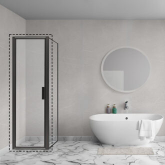 Diasi Nisdeur - 90x200cm - 8mm - helder nano coating glas - frame - mat zwart R-BE-C90D-FFG Zwart mat