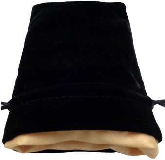 Dice Bag Velvet Black with Gold Satin Small