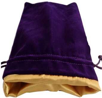 Dice Bag Velvet Purple with Gold Satin Small