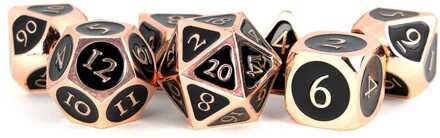 Dice Set Antique Copper with Black Enamel (7)