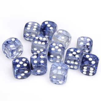 Dice Set - Nebula 16mm - Black-White D6 (12 stuks)