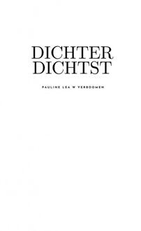 Dichter Dichtst -  Pauline Lea Verboomen (ISBN: 9789403772073)