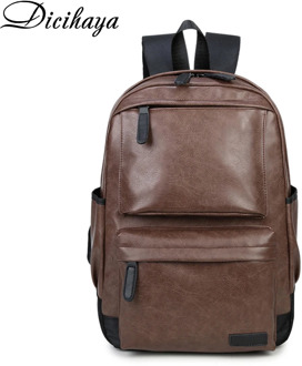 DICIHAYA New Design Men's Travel Bag Fashion Backpack PU male's Leisure Sports Backpack School Bag For Cool Boy Students