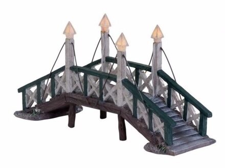 Dickensville Kersthuisje accessoire verlichte brug uit Hindeloopen Multi