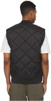 Dickies Diamantgequilted Vest Heren Zwart Gilets - L