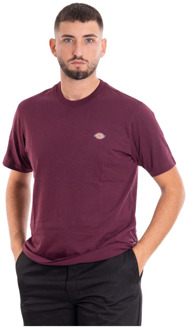 Dickies Heren Bordeaux Ronde Hals T-shirt Dickies , Red , Heren - L,M,S