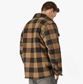 Dickies Heren Portland Lange Mouw Polyester Polar Fleece Gevoerde Shirt - maat M Bruin