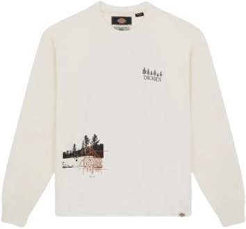 Dickies Kenbridge T-Shirt met Lange Mouwen (Ecru) Dickies , White , Heren - Xl,L,M,S