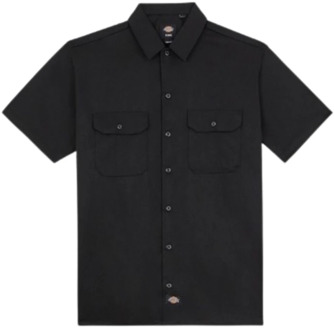 Dickies Overhemd Korte Mouw Dickies WORK SHIRT SS REC" Zwart - S,XS