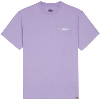 Dickies Paarse Katoenen Logoshirt Dickies , Purple , Heren - XL